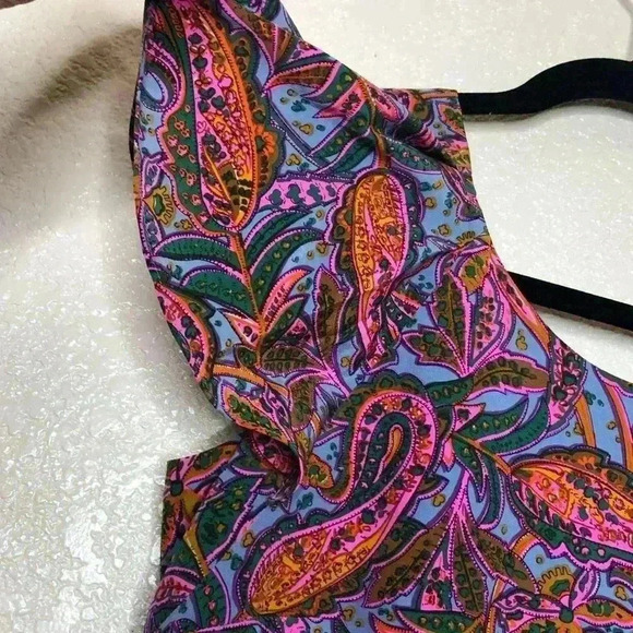 J. Crew Silk Dress Paisley Vibrant Pink Blue Ruffle Sleeves Short Mini - Picture 5 of 11